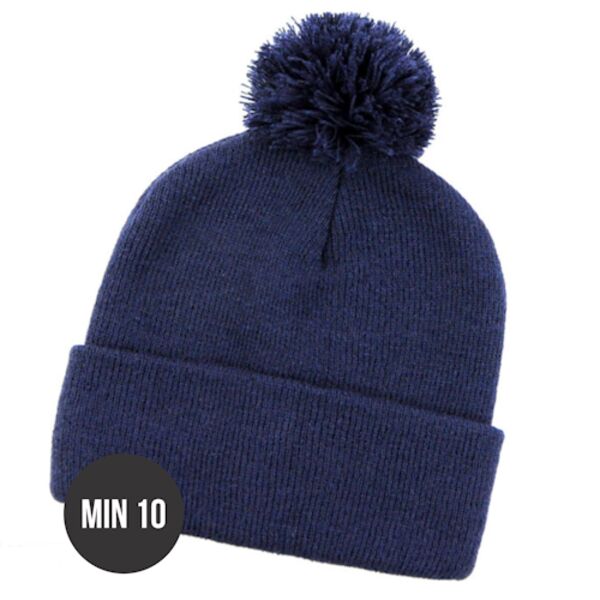 Pom Pom Roll Up Plain Beanies Thumbnail